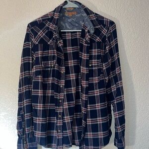Flannel Jachs Girlfriend Blue Plaid Shirt